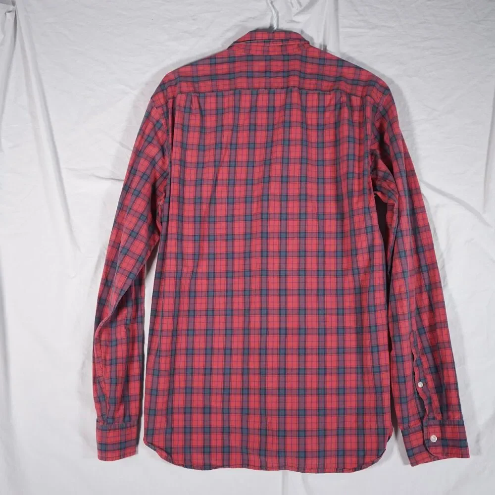 J.Crew Tartan Plaid Button Up Shirt Red Men's Medium